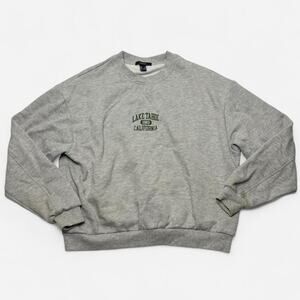 Lake Tahoe graphic crewneck sweatshirt gray Forever21 M